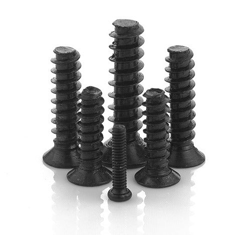 Carbon Steel Black Oxide Countersunk Head Flat Tail Self-Tapping Screws for Chassis & Fan Mounting