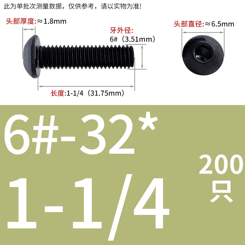 10.9 Grade UNC/UNF/BSW Screw Round Mushroom Cup Head Hex Machine Screw