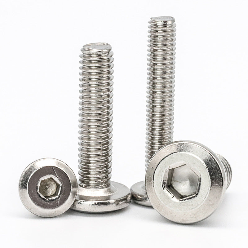 M6/M8 Iron-plated nickel-plated large flat head chamfered hexagon screws beveled hexagon machine teeth screws Furniture bolts for Furniture Hardware
