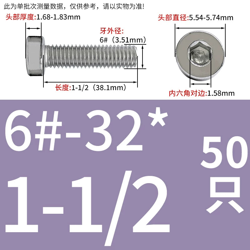 UNC/UNF 304/316 Stainless Steel Machine Screw US Inch Thin Short Head Hex Drive Coarse/Fine Thread
