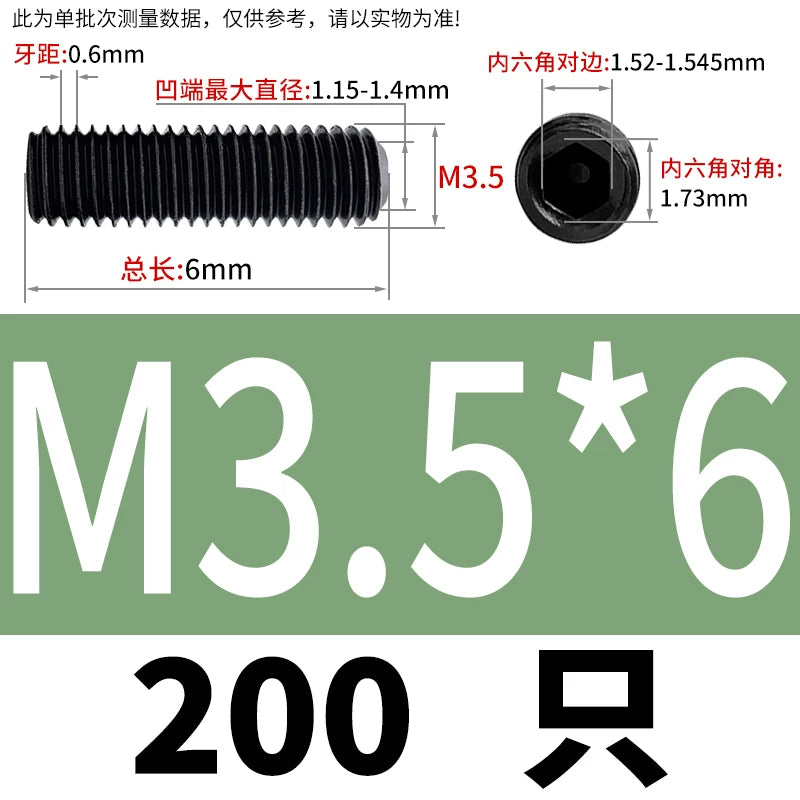 DIN916/GB80 M1.6-M24 Concave End Screw | 12.9 Grade Hex Socket Headless Industrial Set Screw
