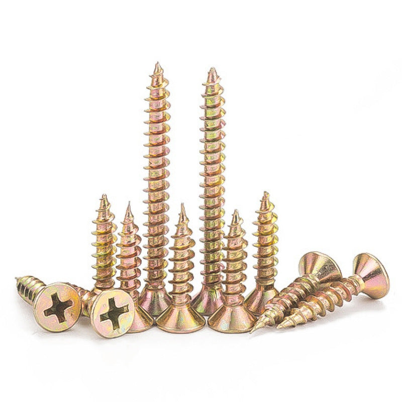 M3 M3.5 M4 M5 Galvanized Countersunk Head Self-Tapping Fiberboard Nails Woodworking Wood Board Wall Board Screws for Furniture Making Carpentry Renovation Wall Panel Installation