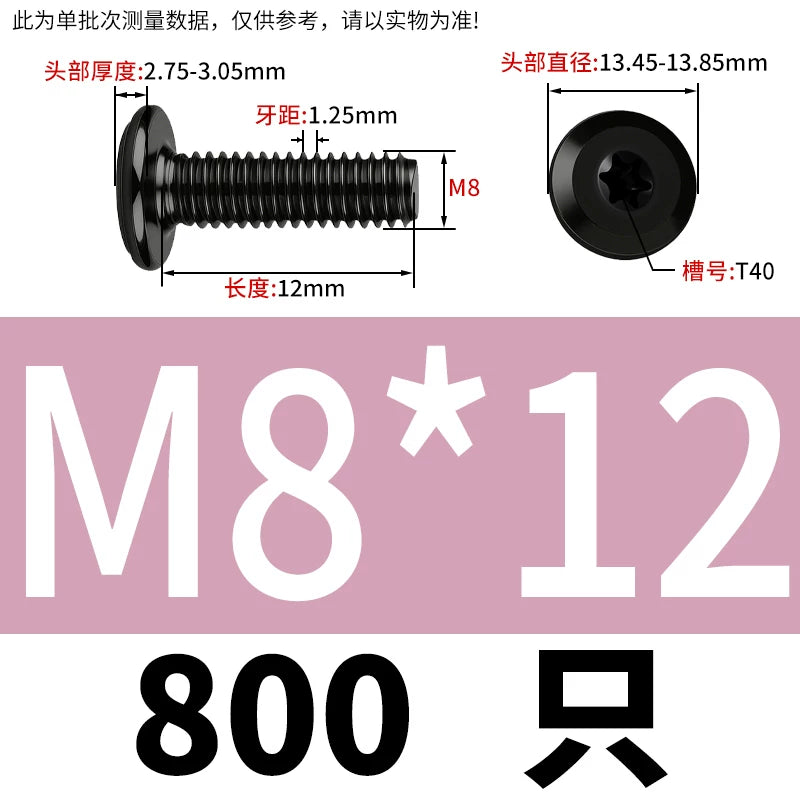 Black Torx Flat Head Furniture Screws & Sleeved Nut Set | 304 Stainless Steel | M3 M4 M5 M6 M8