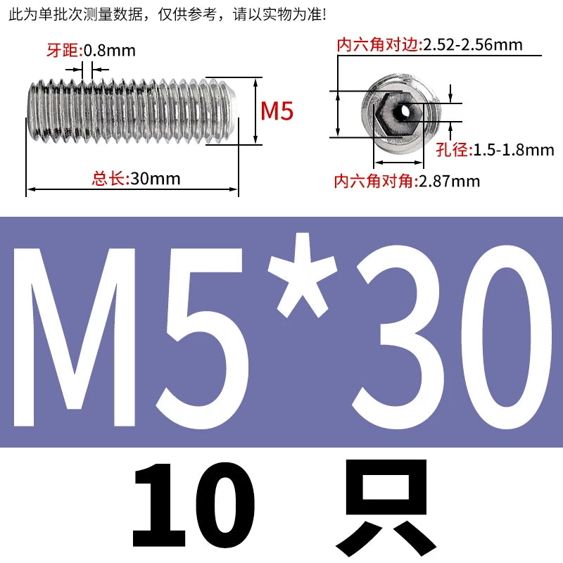 DIN913 Hex Socket Set Screw 304/316 Hollow Perforated Vacuum Exhaust Screw