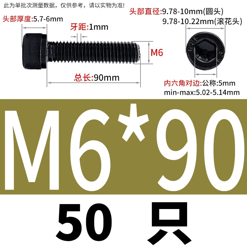 DIN912  M1.4-M16 Grade 12.9 Cup Head Hexagon Screw Full Thread Cylindrical Knurled Head Metric Screw