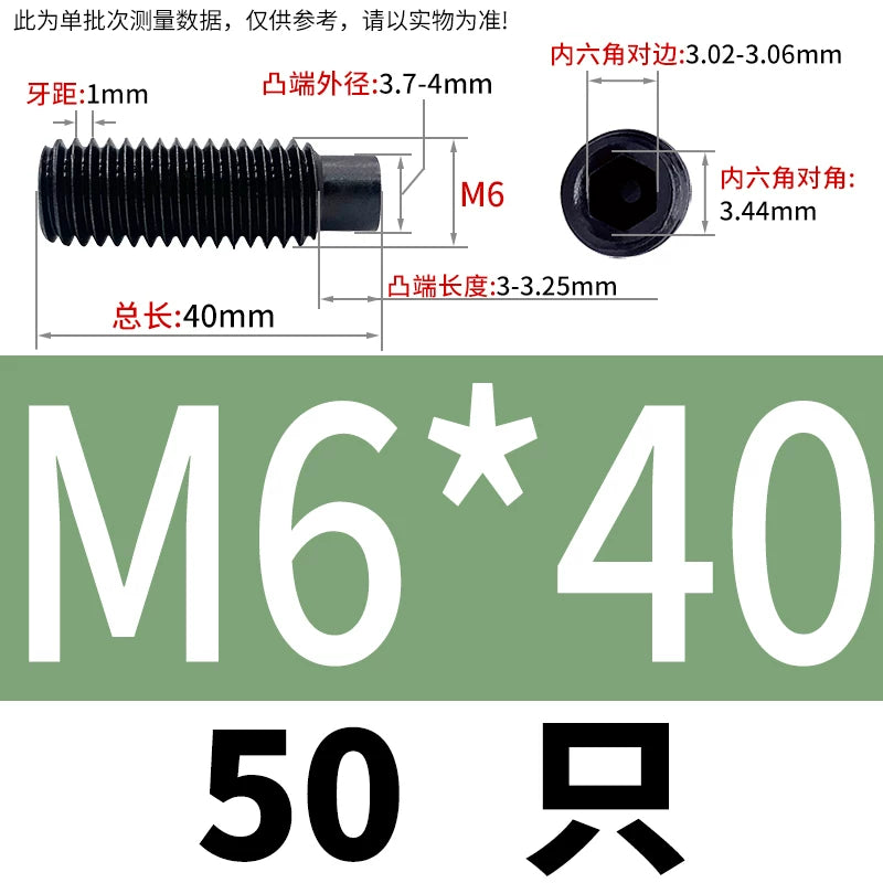 GB79/DIN915 M2.5-M16 Convex End Screw 12.9 Grade Hex Socket Cylindrical Headless Industrial Set Screw