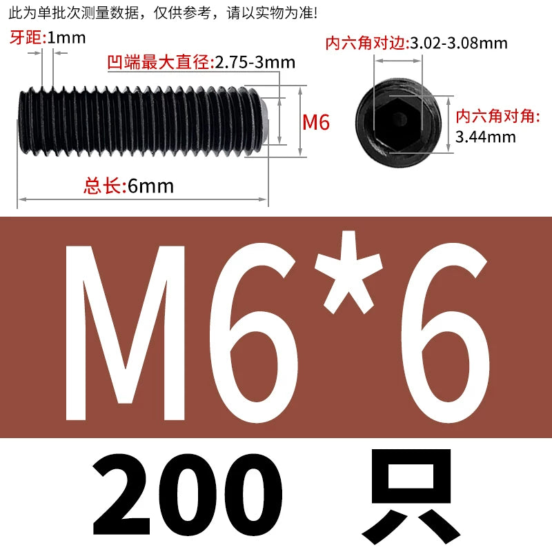 DIN916/GB80 M1.6-M24 Concave End Screw | 12.9 Grade Hex Socket Headless Industrial Set Screw