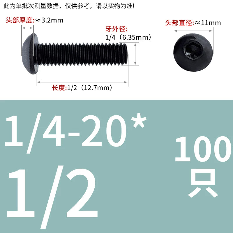 10.9 Grade UNC/UNF/BSW Screw Round Mushroom Cup Head Hex Machine Screw