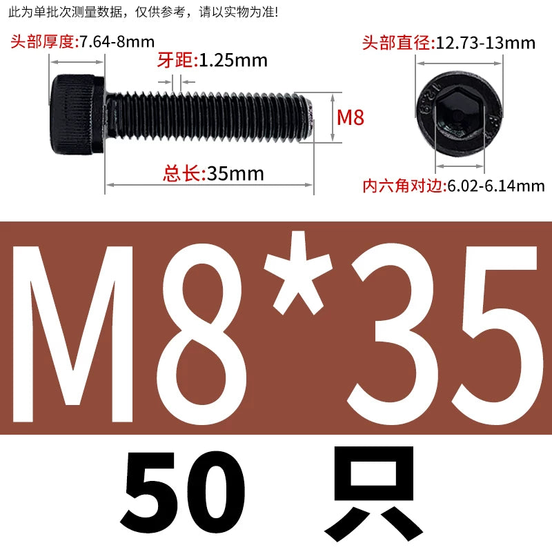 DIN912  M1.4-M16 Grade 12.9 Cup Head Hexagon Screw Full Thread Cylindrical Knurled Head Metric Screw