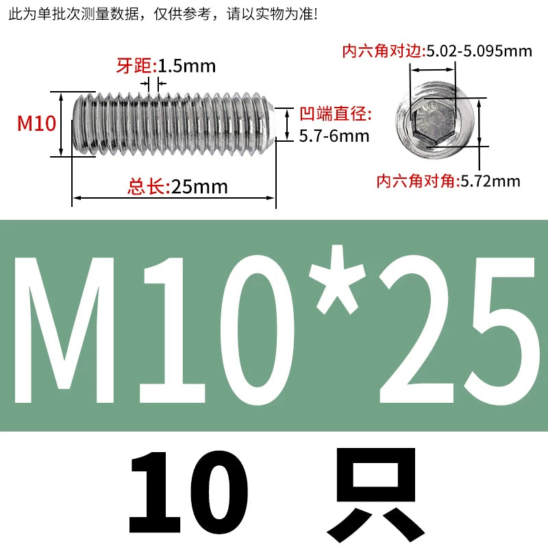 DIN916/GB80 M1.6-16 304/316 Stainless Steel Setting Screw | Concave End Headless Machine Screw Top Wire Stop Nail