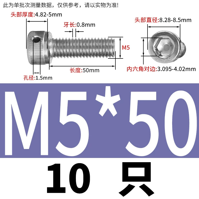 DIN912 Stainless Steel Lead Seal Screw Hex Head Side Hole Anti-Dislodge Fastener