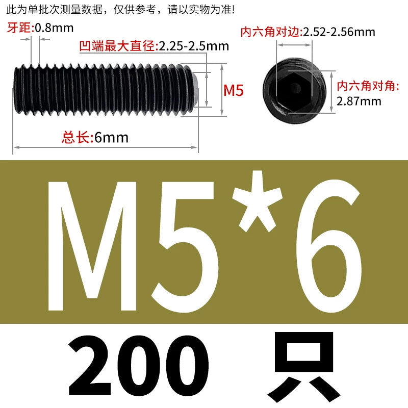 DIN916/GB80 M1.6-M24 Concave End Screw | 12.9 Grade Hex Socket Headless Industrial Set Screw