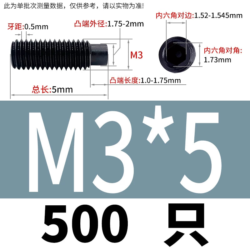 GB79/DIN915 M2.5-M16 Convex End Screw 12.9 Grade Hex Socket Cylindrical Headless Industrial Set Screw