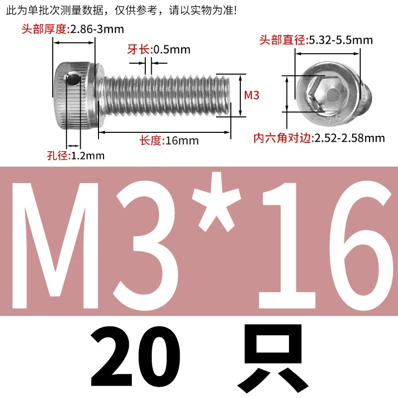 DIN912 Stainless Steel Lead Seal Screw Hex Head Side Hole Anti-Dislodge Fastener