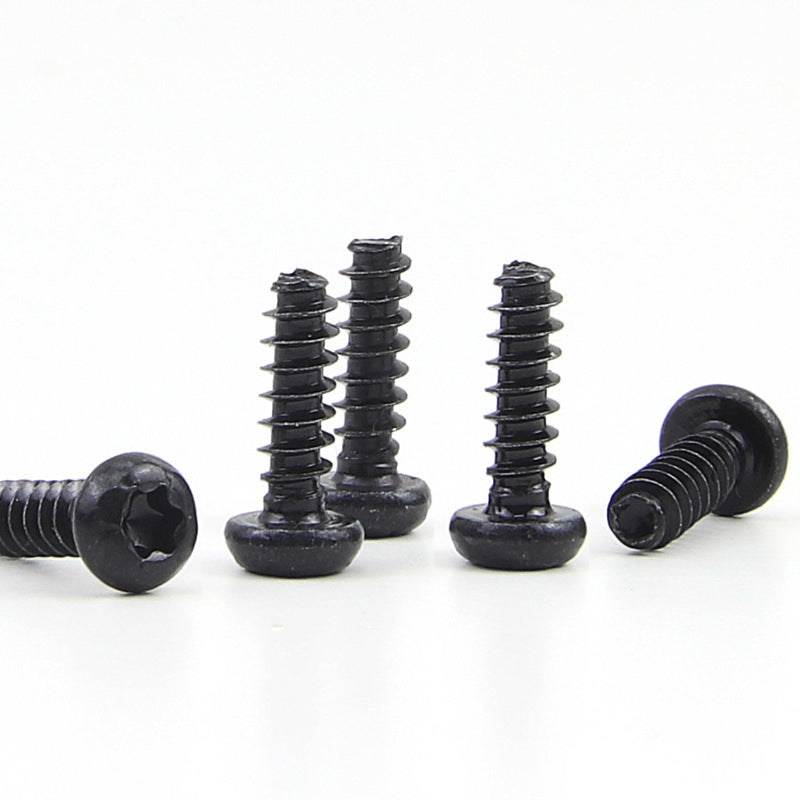 M3x10 304 stainless steel galvanized black plum blossom round head flat tail self-tapping screw PB screw black flower screw for Plastic & Metal Installation