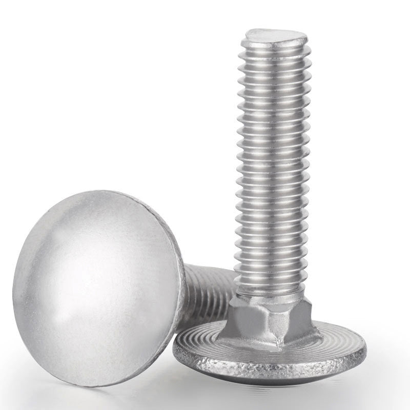 M5/M6/M8 Carbon Steel Galvanized Carriage Screws Carriage Bolts Half Round Head Square Neck Screws Shelf Bridge Screws for Furniture Assembly & Structural Support