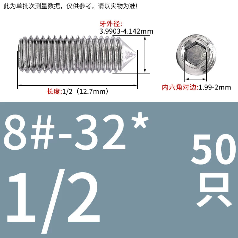 UNC/UNF Imperial Set Screw 304 Stainless Steel Hex Cone End Headless American Bolt