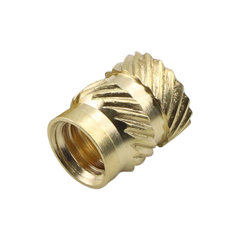 M3 M4 M5 Twill Texture Figure-8 Injection Molding Copper Nut & 8-Shape Hot Melt Copper Inserts Knurled Through Hole Copper Nuts  for Injection Molding