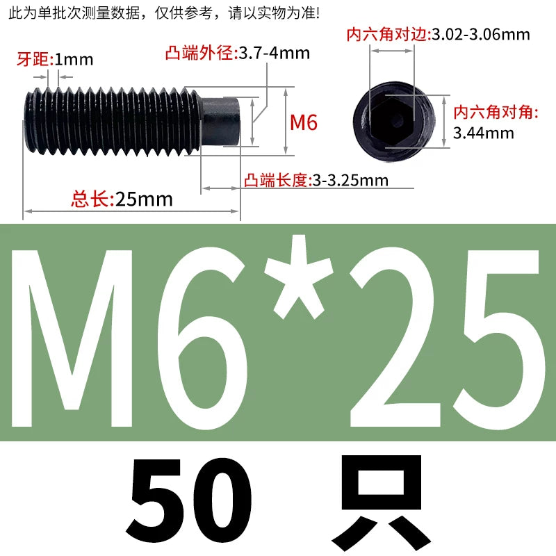 GB79/DIN915 M2.5-M16 Convex End Screw 12.9 Grade Hex Socket Cylindrical Headless Industrial Set Screw