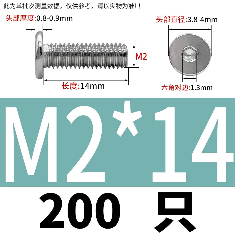 10.9 / 304 Stainless Steel Black Hex Screw CM Ultra-Thin Large Flat Head Low Profile C-Head Flat Shank M1.6-M12