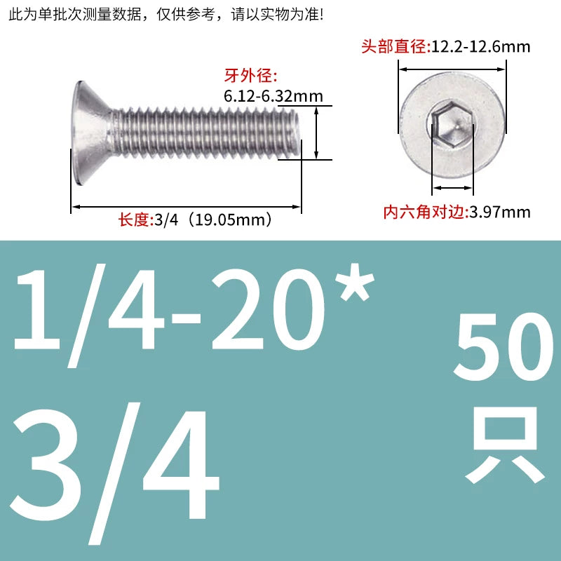 UNC/UNF 304/316 Imperial Machine Screw Stainless Steel Countersunk Flat Head Hex Socket Screw