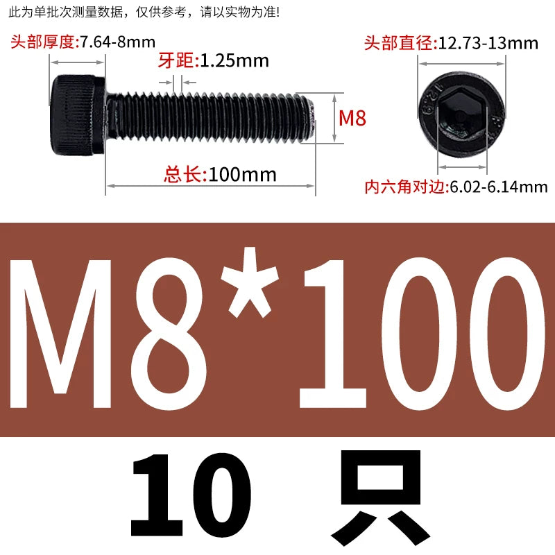DIN912  M1.4-M16 Grade 12.9 Cup Head Hexagon Screw Full Thread Cylindrical Knurled Head Metric Screw