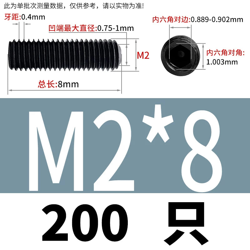 DIN916/GB80 M1.6-M24 Concave End Screw | 12.9 Grade Hex Socket Headless Industrial Set Screw