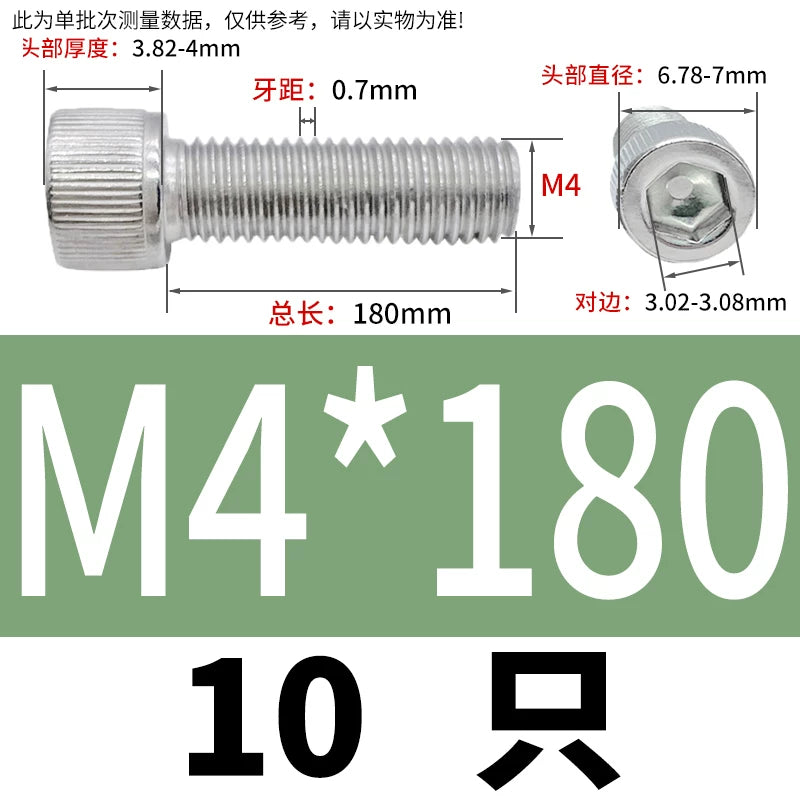 DIN912 M1.4 M2.5 M3.5-M6 304 Stainless Steel Screw Super Long Machine Screw Cup/Cylindrical Head Hexagon