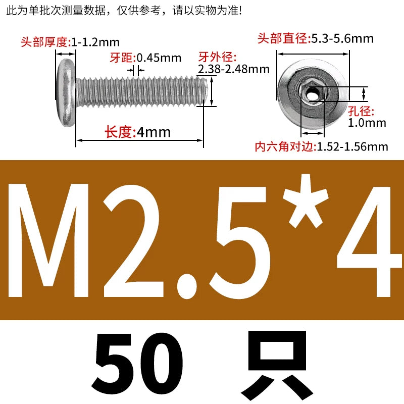 Thin Head Hex Socket Hollow Screws with Chamfered Edge, 304 Stainless Steel Vented Bolts