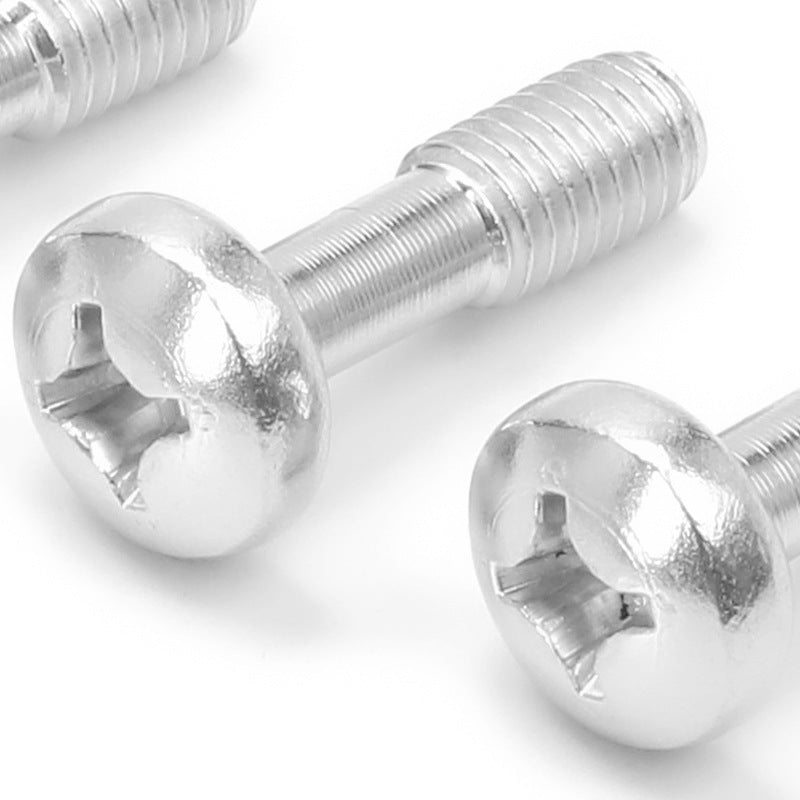M4/M5/M8 304 stainless steel round head loose screw cross groove anti-loose half tooth pan head machine tooth screw for Industrial & Hardware