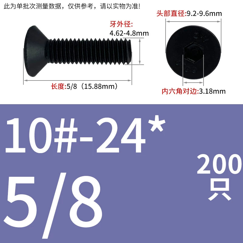#2 #6 1/2 UNC/UNF/BSW Grade 10.9 Screw Imperial Countersunk Flat Cup Hexagon Precision Screw