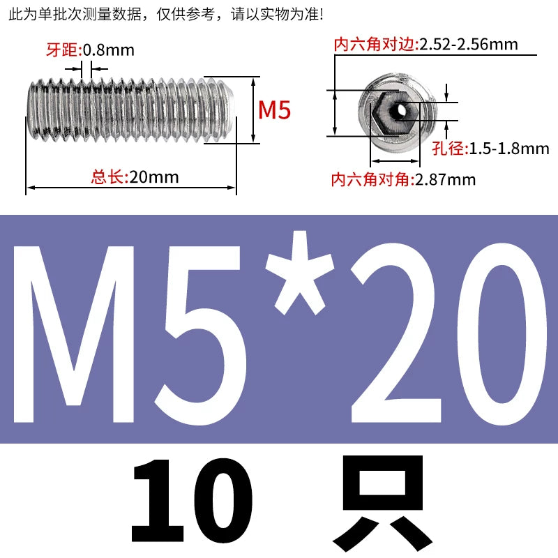 DIN913 Hex Socket Set Screw 304/316 Hollow Perforated Vacuum Exhaust Screw