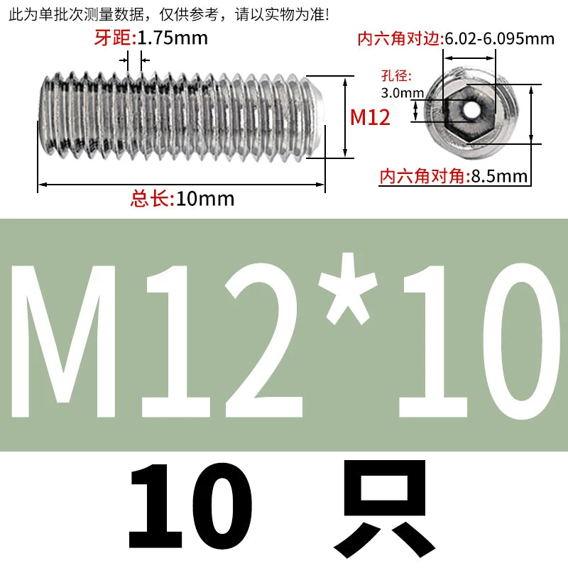 DIN913 Hex Socket Set Screw 304/316 Hollow Perforated Vacuum Exhaust Screw