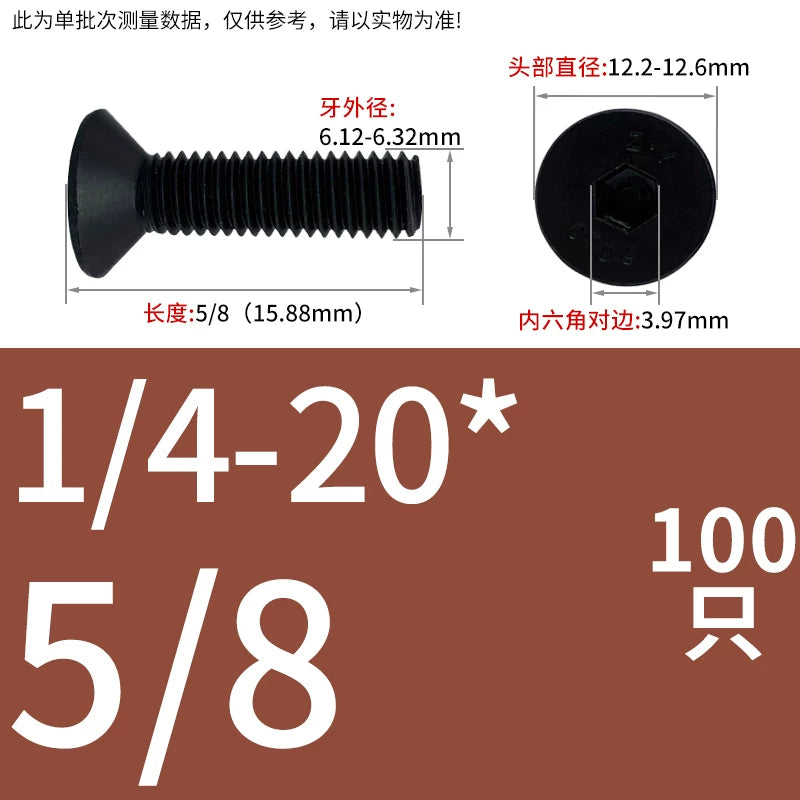 #2 #6 1/2 UNC/UNF/BSW Grade 10.9 Screw Imperial Countersunk Flat Cup Hexagon Precision Screw
