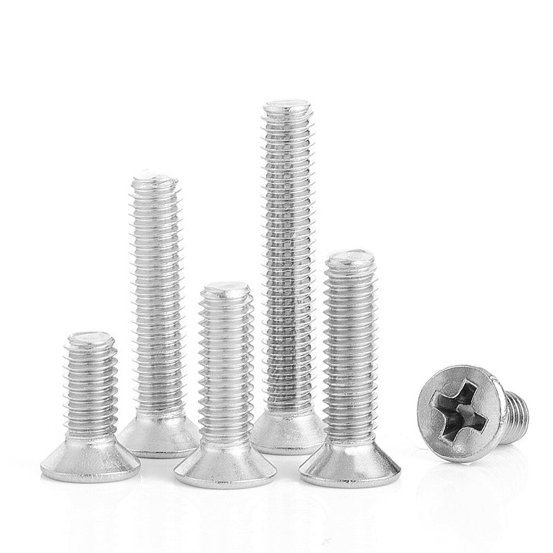 KM Cross Groove Countersunk Head Nickel Plated Hard Screws 6.8 Grade Carbon Steel Cross Flat Head Screws M1 | M2 | M3 | M4