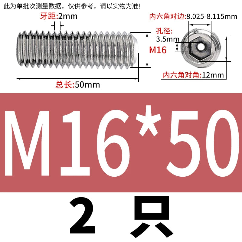 DIN913 Hex Socket Set Screw 304/316 Hollow Perforated Vacuum Exhaust Screw