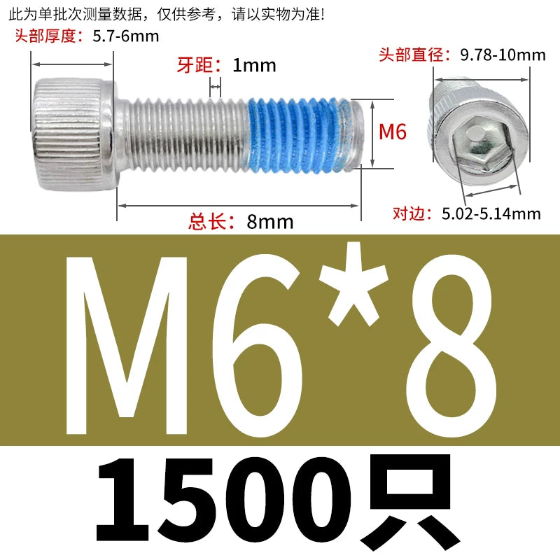 DIN912 Screw M1.4-M24  304 Stainless Steel Cup Head Hex Socket Coated Anti-Loose Bolt