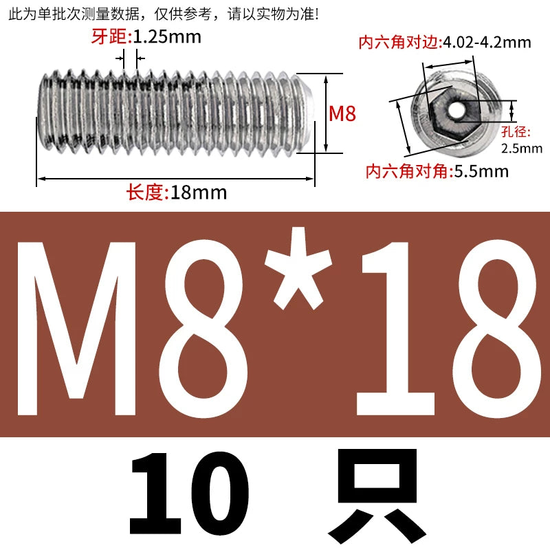 DIN913 Hex Socket Set Screw 304/316 Hollow Perforated Vacuum Exhaust Screw