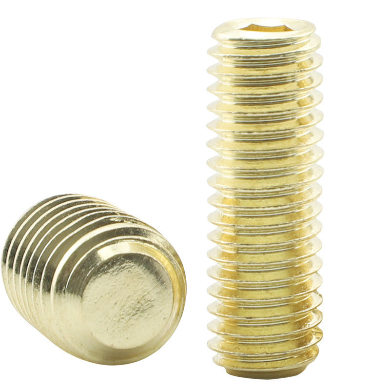 M2/M3/M4/M5/M6/M8 304 stainless steel gold plated flat end machine rice screw stop pay set screw for Industrial Fastening