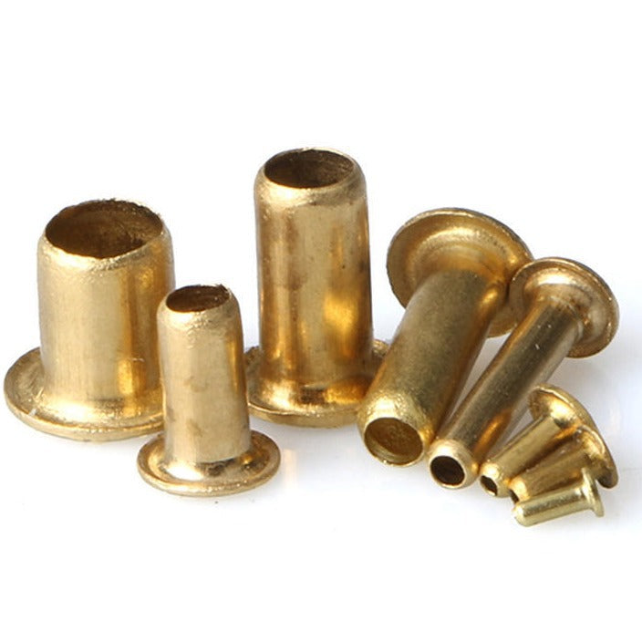 Φ2/Φ3 Hollow Copper Corn Rivets – Brass Hollow Core Through Rivets, Air Eye Buckle for Leather & DIY Crafts