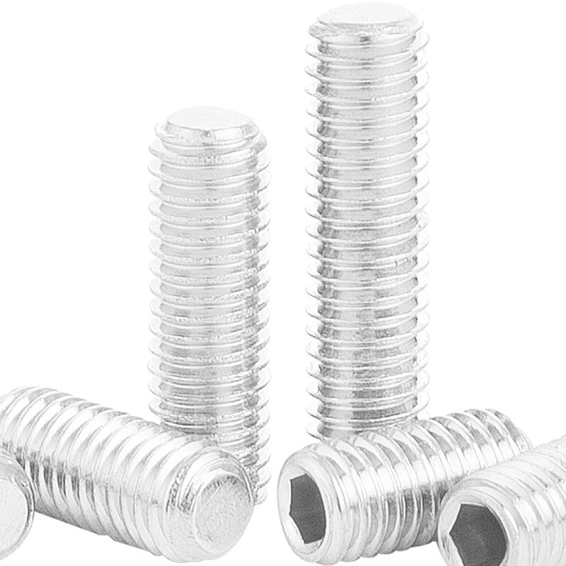 M3/M5/M6 316 stainless steel flat end machine rice screw hexagon flat head tightening stop screw base rice top thread for Industrial Machinery Fixing