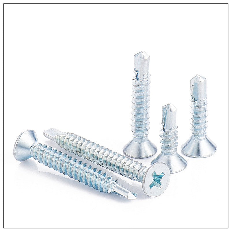 M4.2/M4.8  410 stainless steel cross countersunk head drill tail wire blue zinc flat head self-drilling screw dovetail nail dovetail wire for Construction & Woodworking