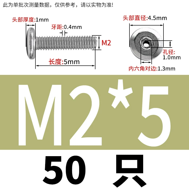 Thin Head Hex Socket Hollow Screws with Chamfered Edge, 304 Stainless Steel Vented Bolts