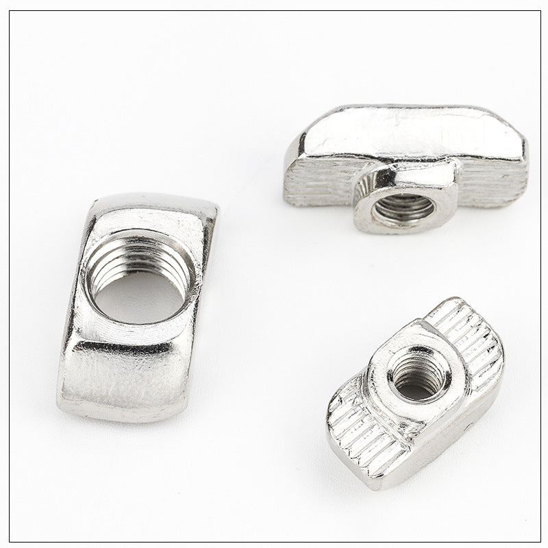 M3M4M5M6M8 European Standard Nickel Plated T-Nuts Hammer Head Boat Nuts for 20/30/40 Aluminum Profile  for Framing & Industrial Assembly