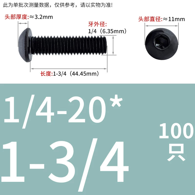 10.9 Grade UNC/UNF/BSW Screw Round Mushroom Cup Head Hex Machine Screw