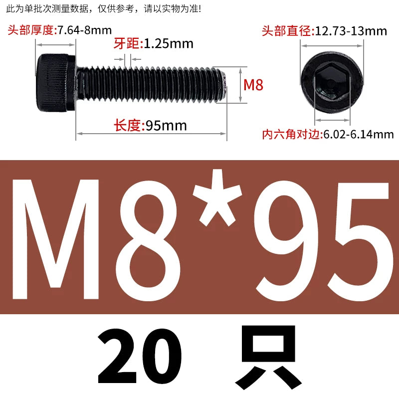 DIN912  M1.4-M16 Grade 12.9 Cup Head Hexagon Screw Full Thread Cylindrical Knurled Head Metric Screw