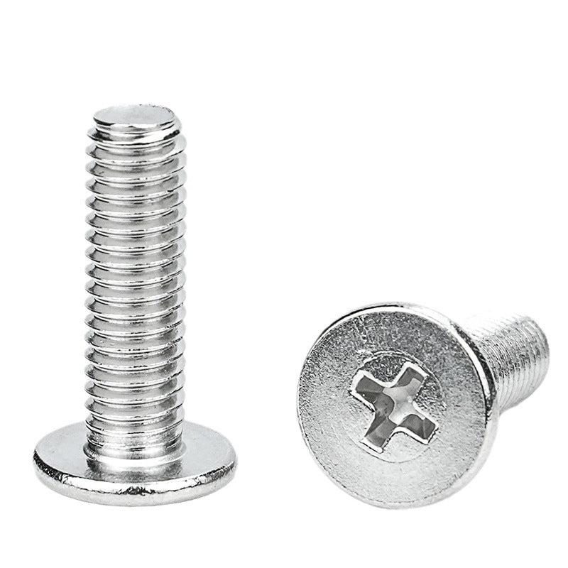 M1.2/M1.4/M1.6/M2/M2.5 Nickel Plated Large Flat Head Cross Machine Screws for Electronics & Small Devices