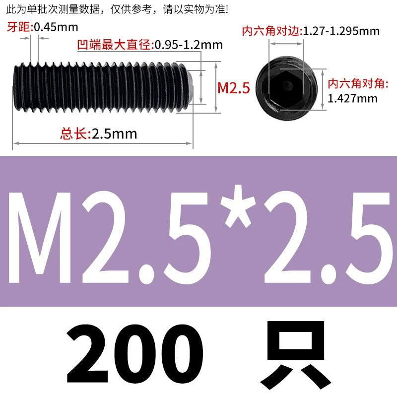 DIN916/GB80 M1.6-M24 Concave End Screw | 12.9 Grade Hex Socket Headless Industrial Set Screw