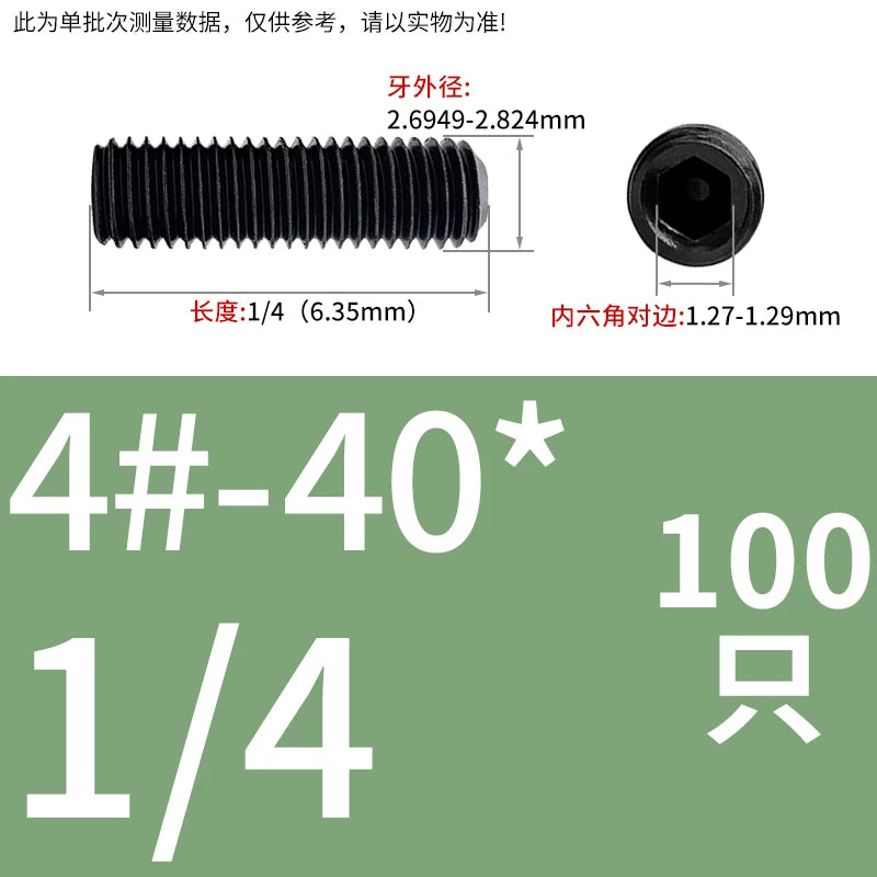 2#-4#-40UNC 6#-32UNC Screw 12.9 Grade Hex Headless Imperial Stop Bolt