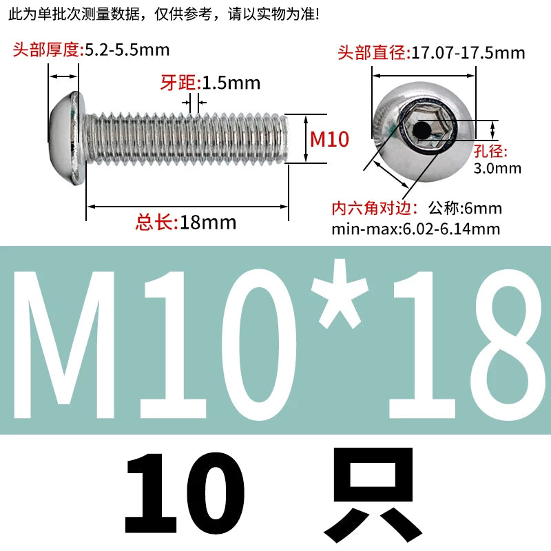 M2.5-M12 304/316 Stainless Steel Exhaust Screw Hex Socket Round Head Hollow Punching Vacuum Through Hole Threaded Screw